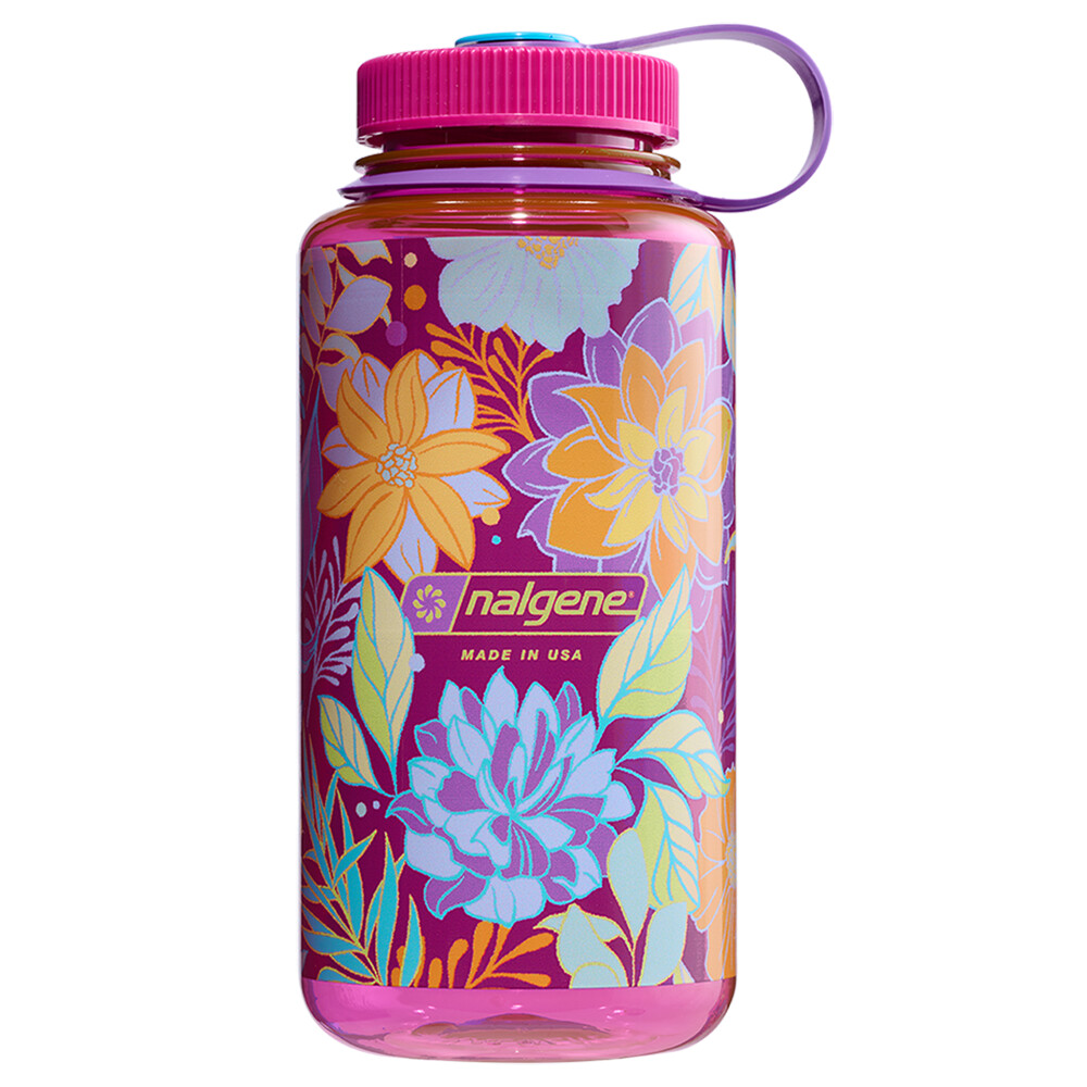 Nalgene WIDE MOUTH 1000 ML Magenta Botanical Florals