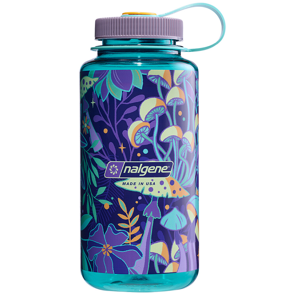 Nalgene WIDE MOUTH 1000 ML Blue Botanical Mushrooms