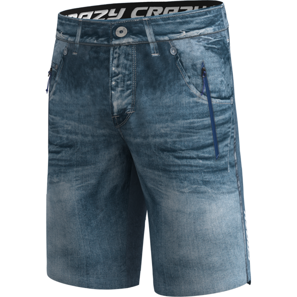 CRAZY SHORT SUPER MAN PRINT LIGHT JEANS