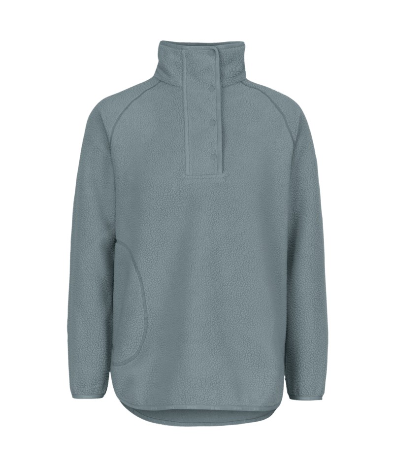JOHAUG Fusion Pile Oversized Henley - Blue/Green