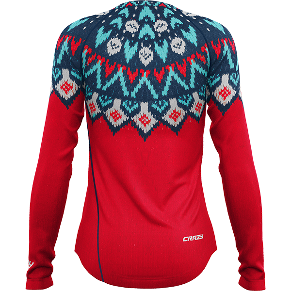 CRAZY LONG SLEEVED ARIA WOMAN NORWAY RED WOOL