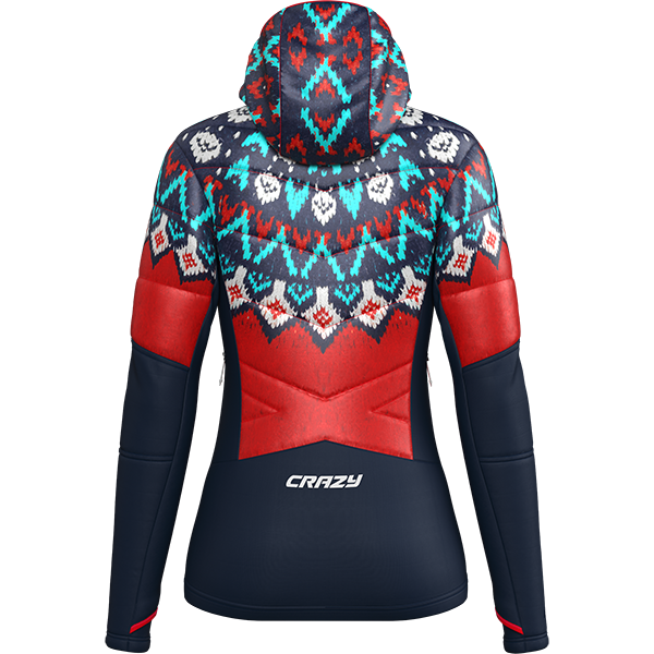 CRAZY JKT TRILOGY PRINTED WOMAN NORWAY RED WOOL