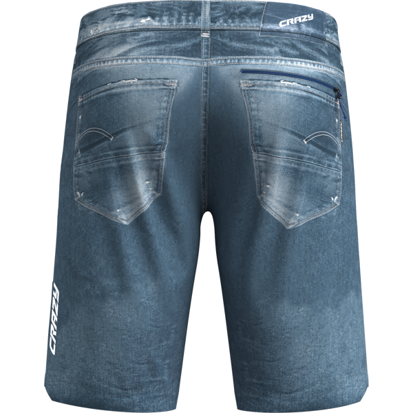 CRAZY SHORT SUPER MAN PRINT LIGHT JEANS